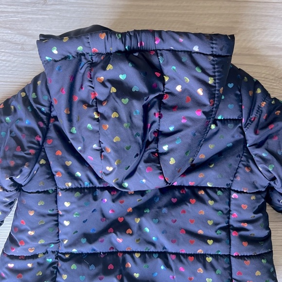 ME JANE rainbow heart puffer hooded jacket size 24M - Picture 11 of 16